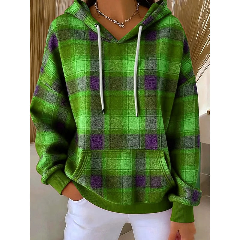 Mysig rutig hoodie