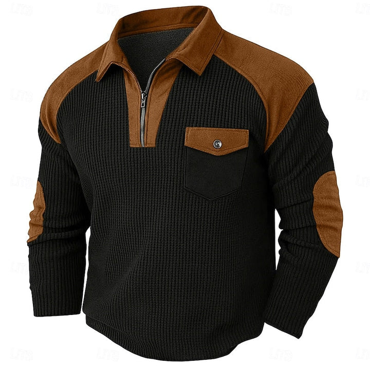 Med kvartsdragkedja strukturerad pullover