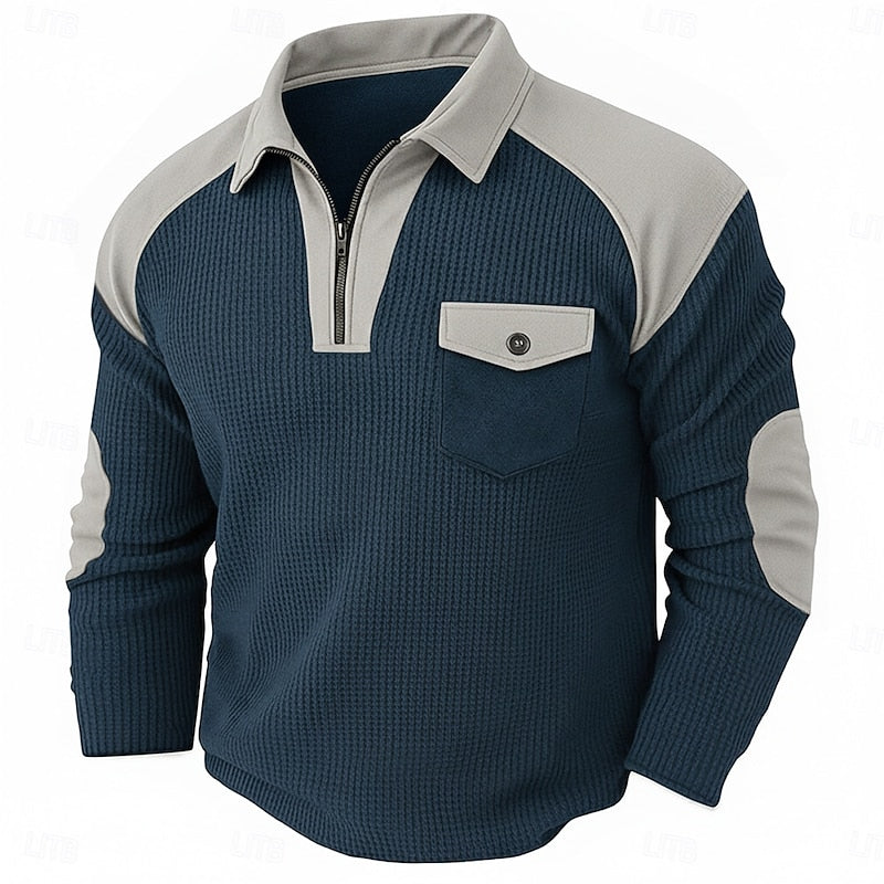 Med kvartsdragkedja strukturerad pullover
