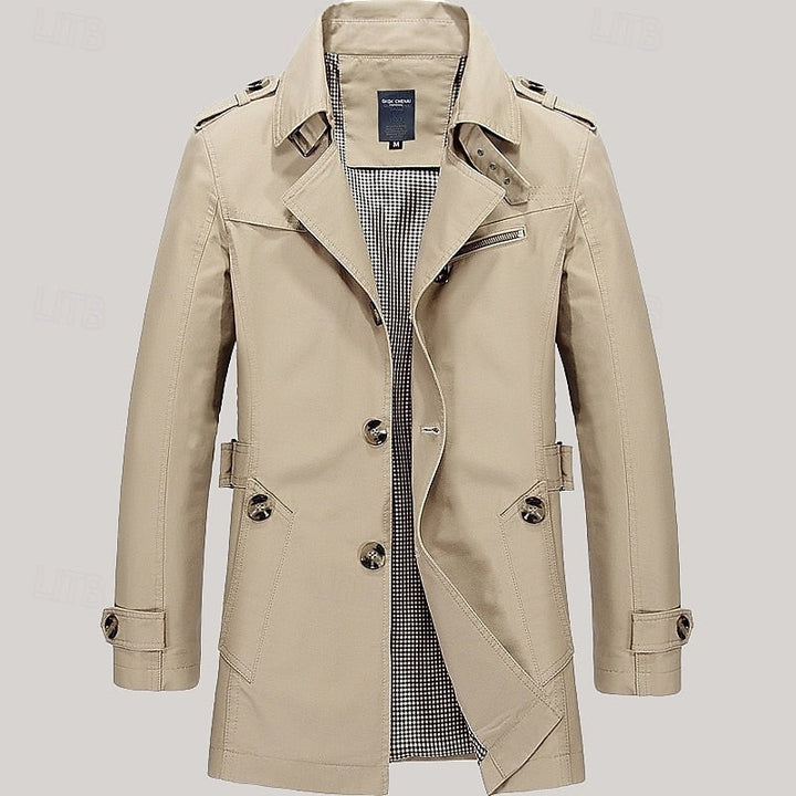 Förfinad enkelknäppt trenchcoat