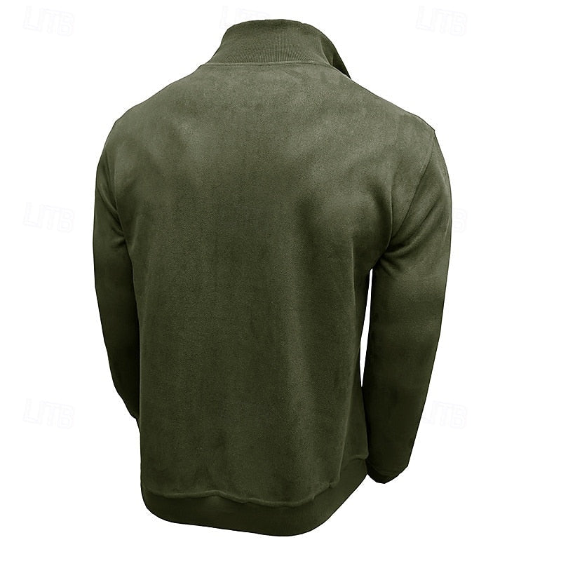 Med kvartsdragkedja med ståkrage sweatshirt