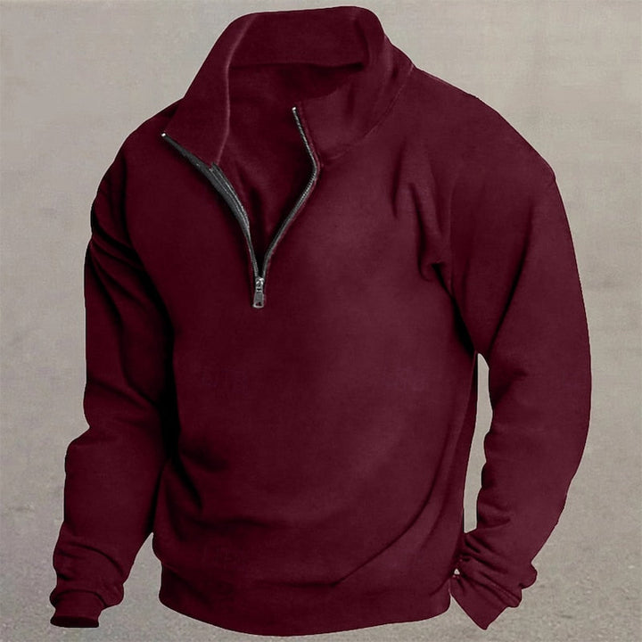 Med kvartsdragkedja stående krage pullover