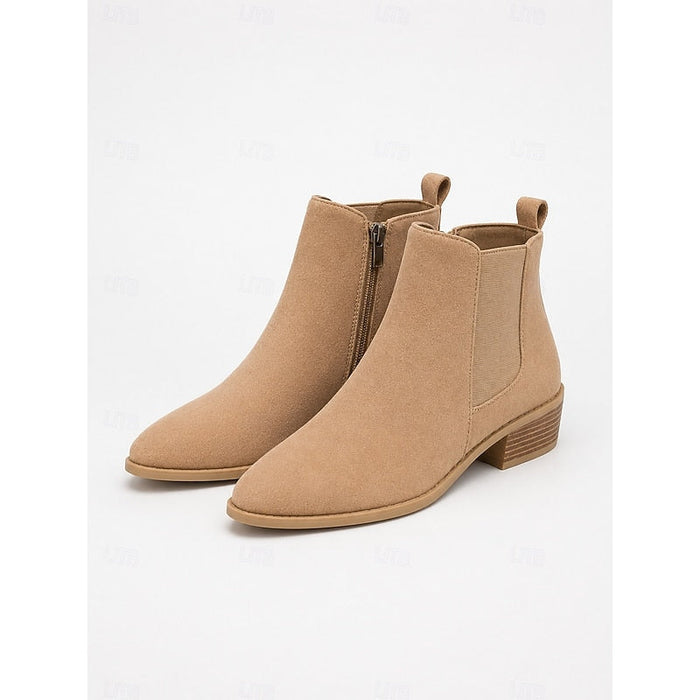 Spetsig tå blockklack ankelboots
