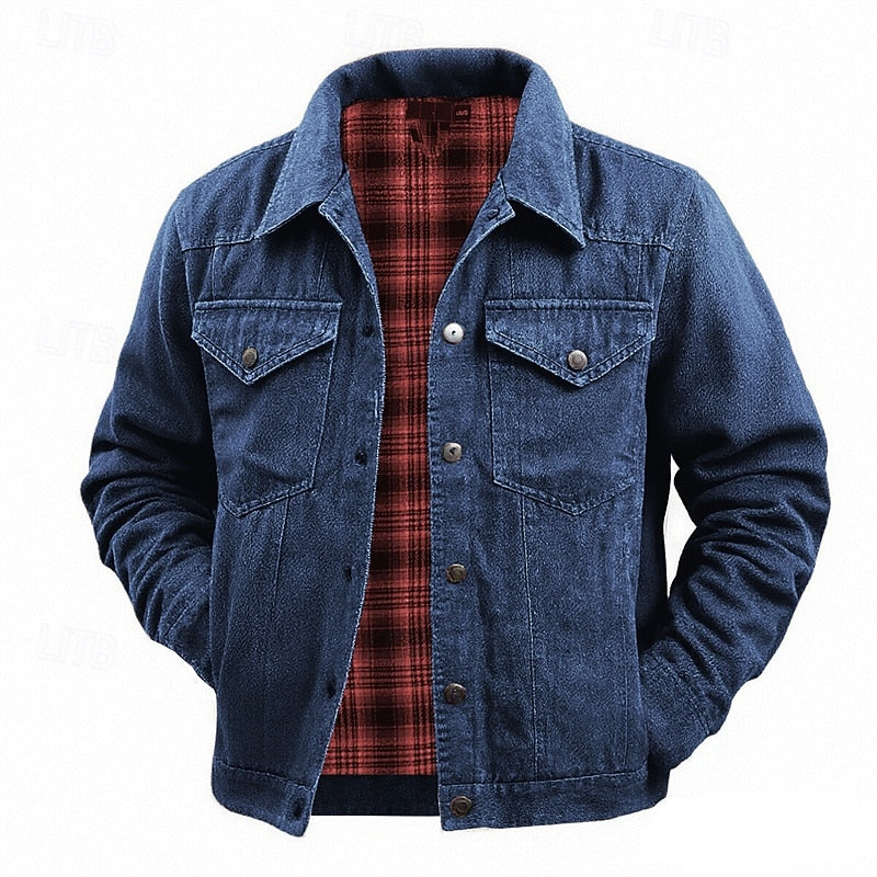 Robust lined trucker jacka