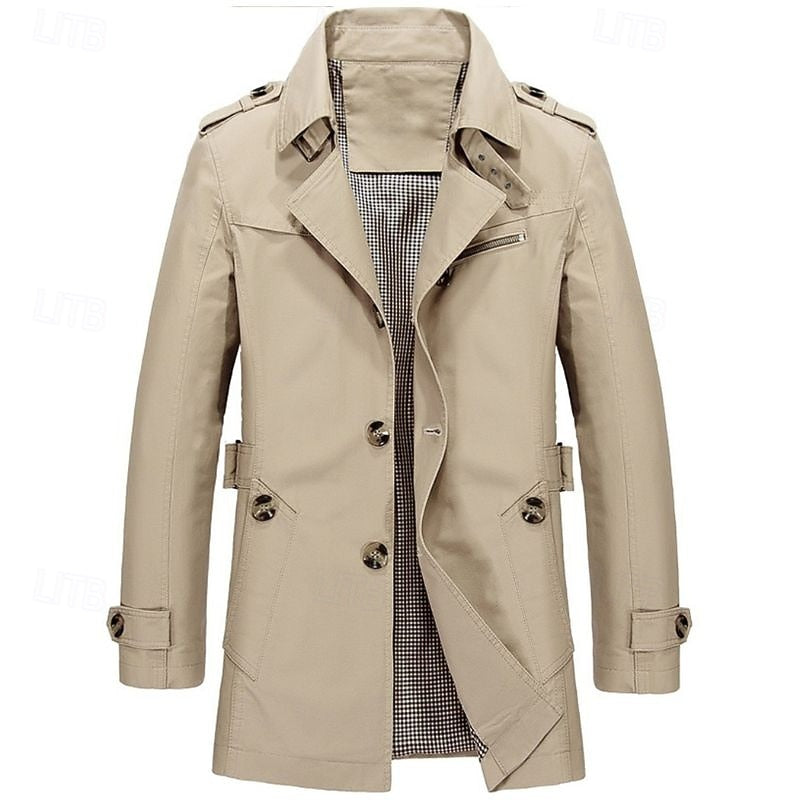 Förfinad enkelknäppt trenchcoat