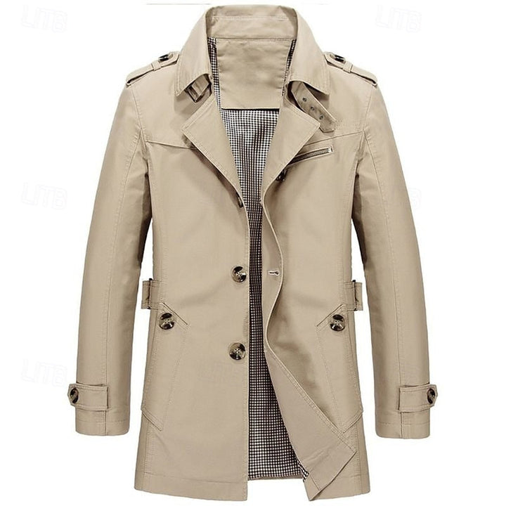 Förfinad enkelknäppt trenchcoat