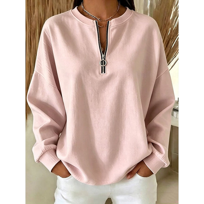 Med kvartsdragkedja med hög hals sweatshirt