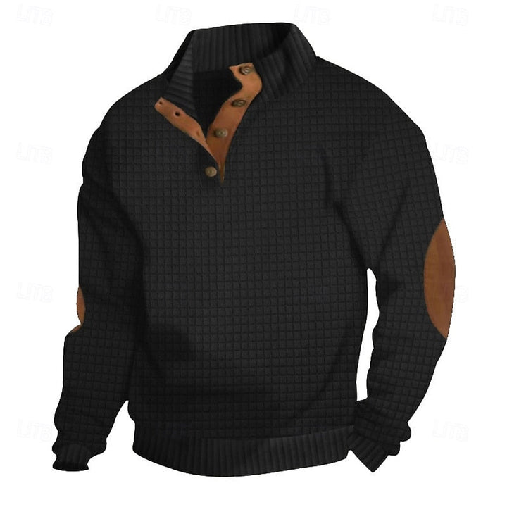 Strukturerad stående-krage pullover