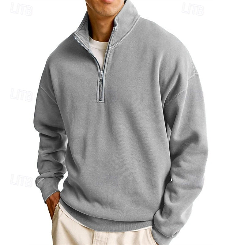 Med kvartsdragkedja sweatshirt