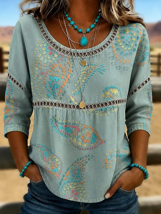 Bohemisk eyelet topp