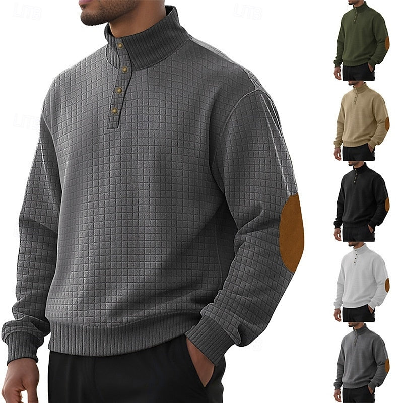 Strukturerad stående-krage pullover