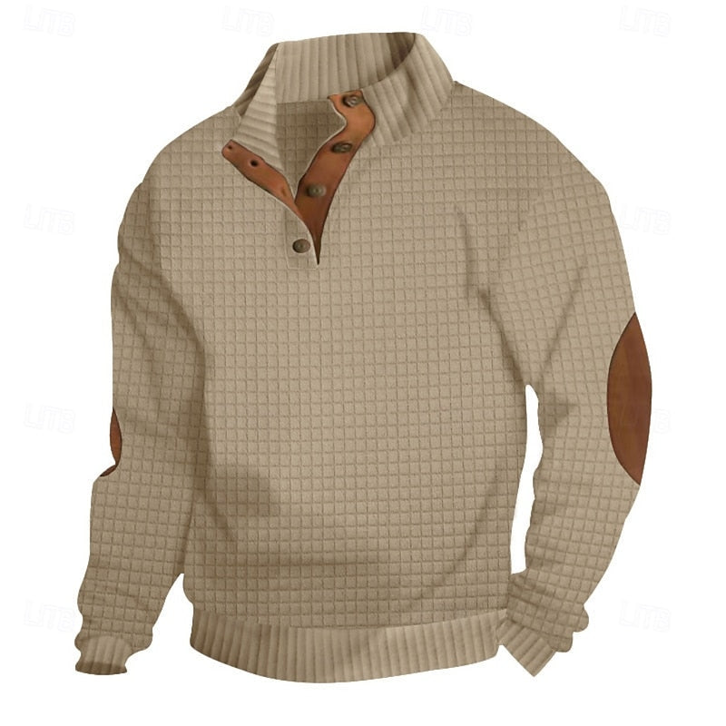 Strukturerad stående-krage pullover