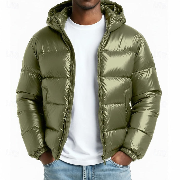 Quiltad med huva puffer jacka