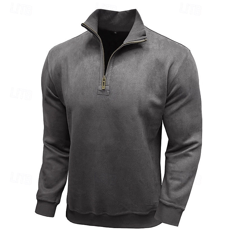 Med kvartsdragkedja med ståkrage sweatshirt