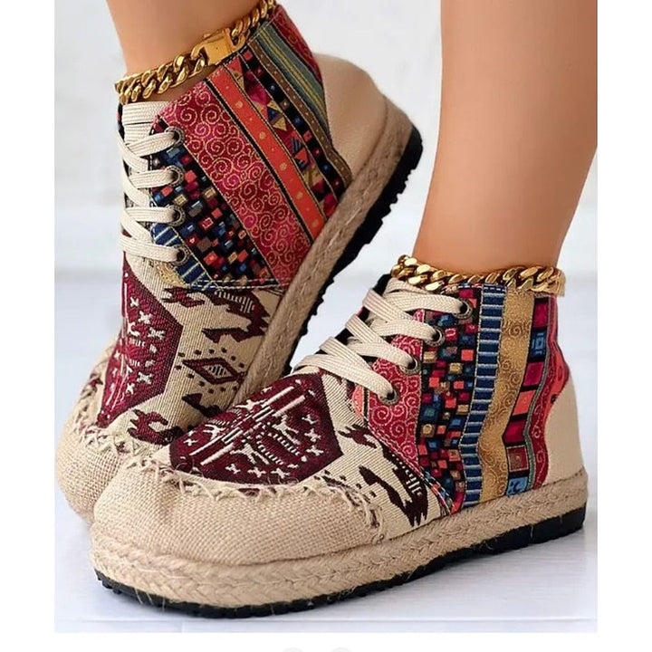 Boho mönstrad höga sneakers