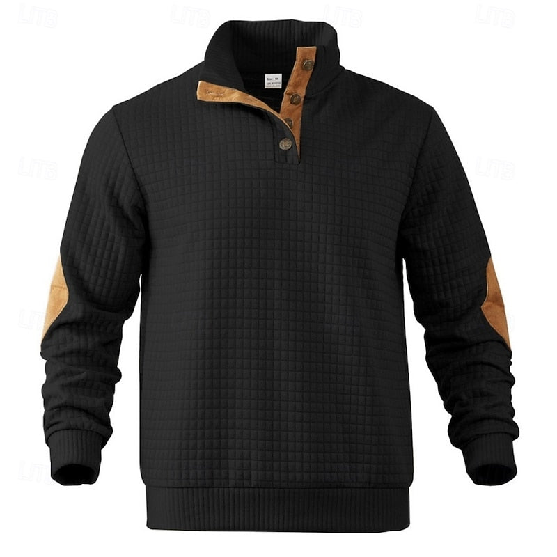 Strukturerad stående-krage pullover