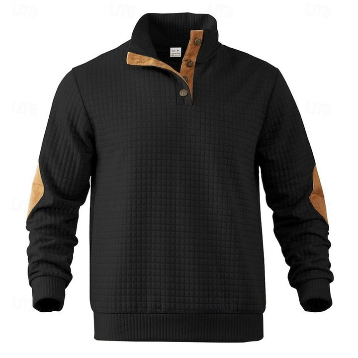 Strukturerad stående-krage pullover