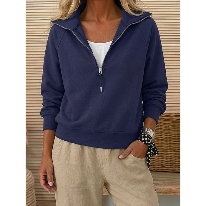 Med kvartsdragkedja lapel sweatshirt