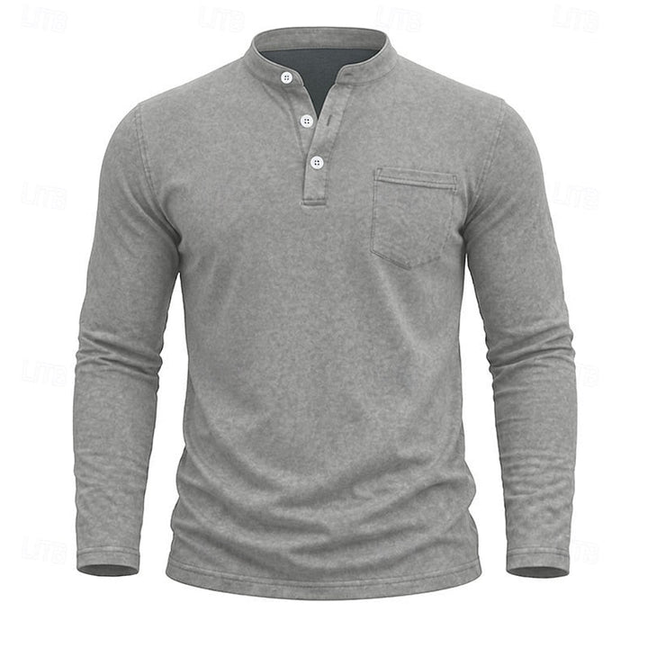 Klassisk henley långärmad skjorta