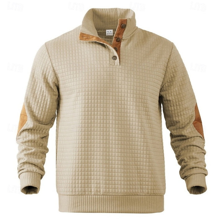 Strukturerad stående-krage pullover