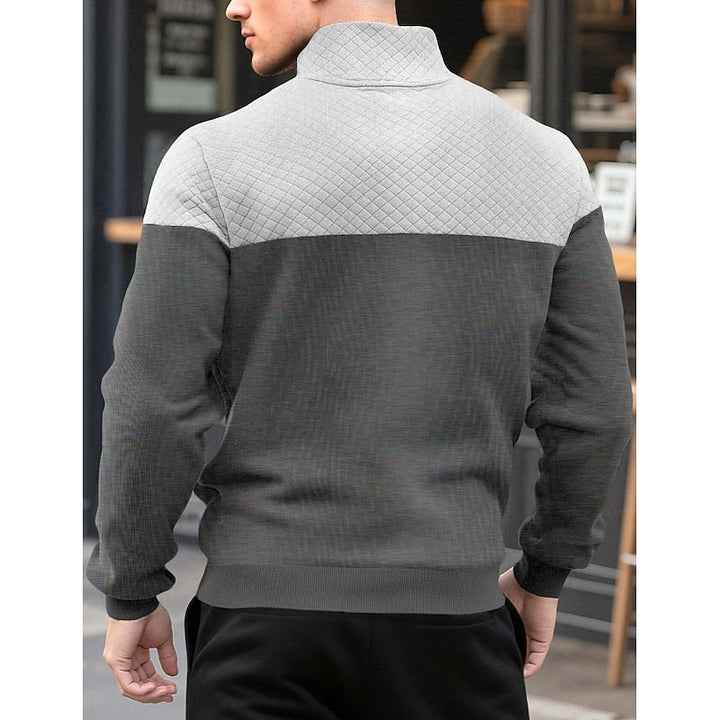 Strukturerad med kvartsdragkedja sweatshirt