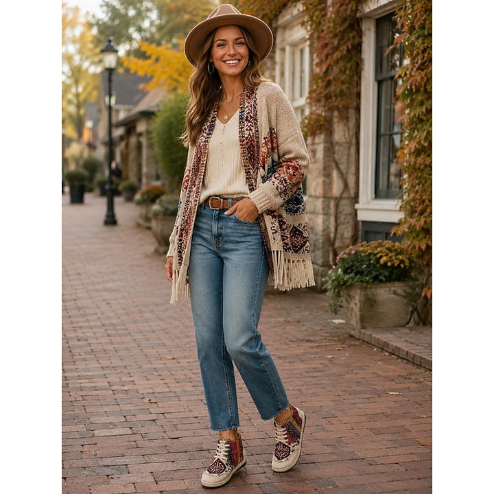 Boho mönstrad höga sneakers
