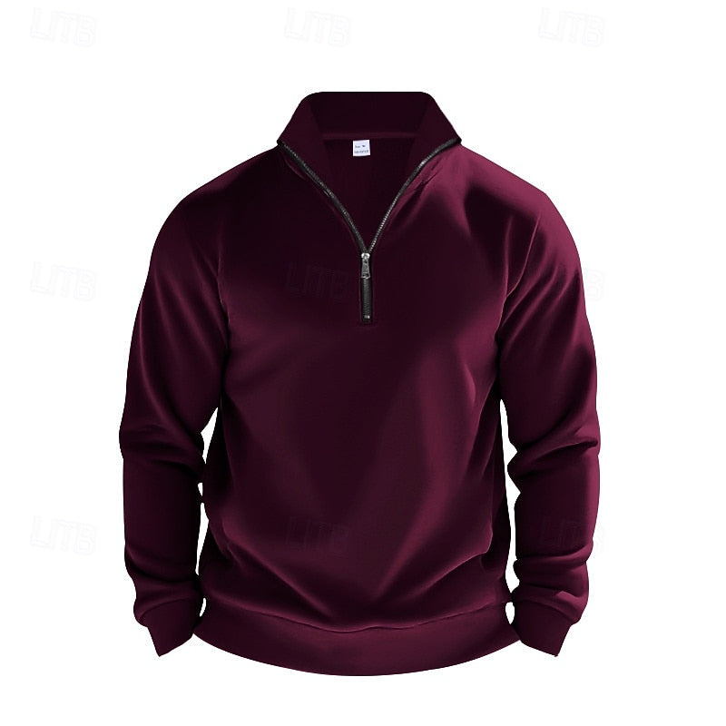 Förfinad med kvartsdragkedja sweatshirt