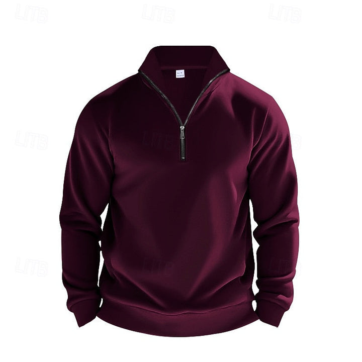 Förfinad med kvartsdragkedja sweatshirt