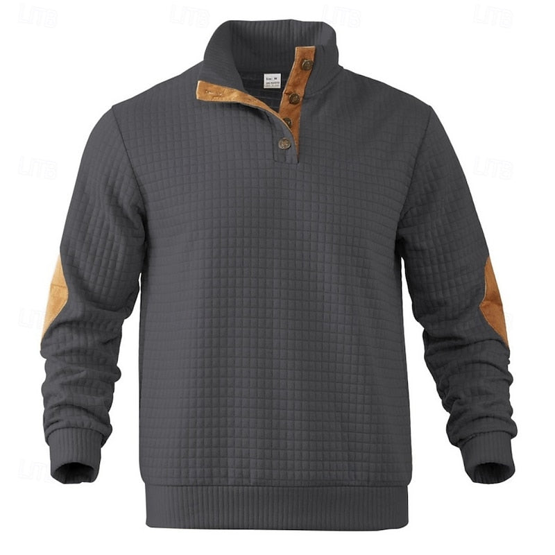 Strukturerad stående-krage pullover