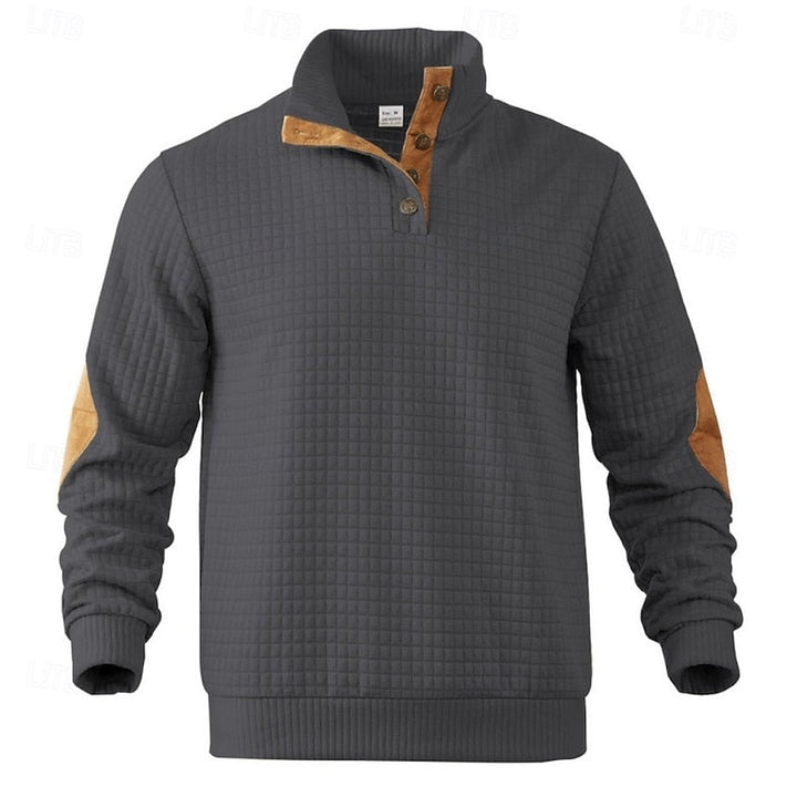 Strukturerad stående-krage pullover