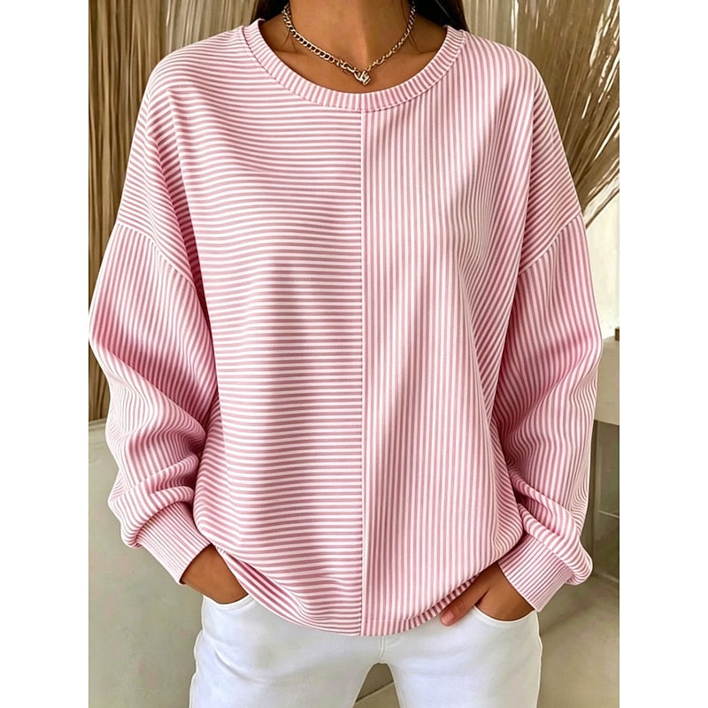 Avslappnad randig sweatshirt