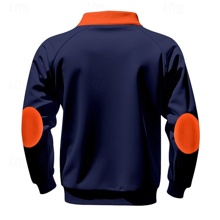 Med kvartsdragkedja färg block pullover