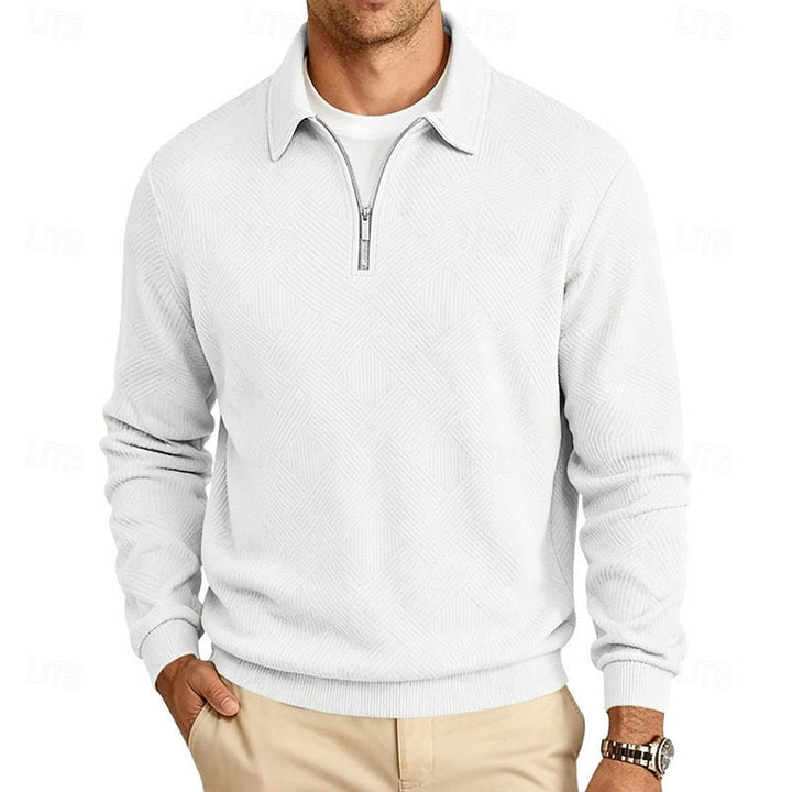 Strukturerad med kvartsdragkedja pullover