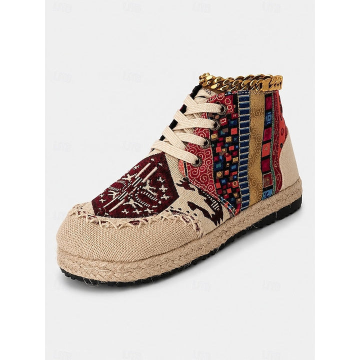 Boho mönstrad höga sneakers