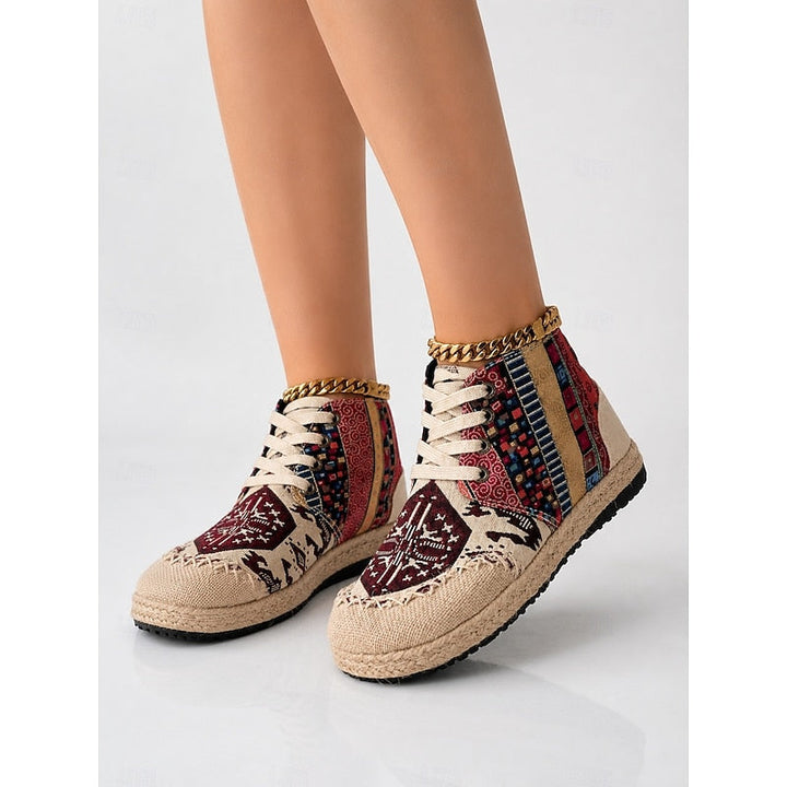 Boho mönstrad höga sneakers