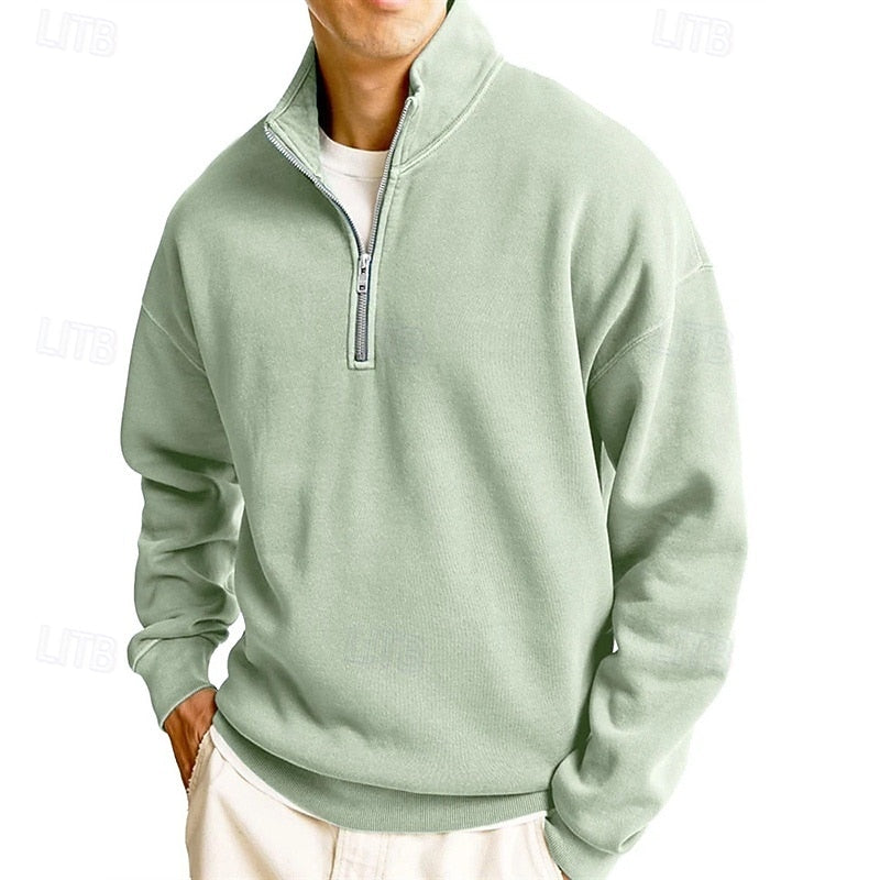 Med kvartsdragkedja sweatshirt