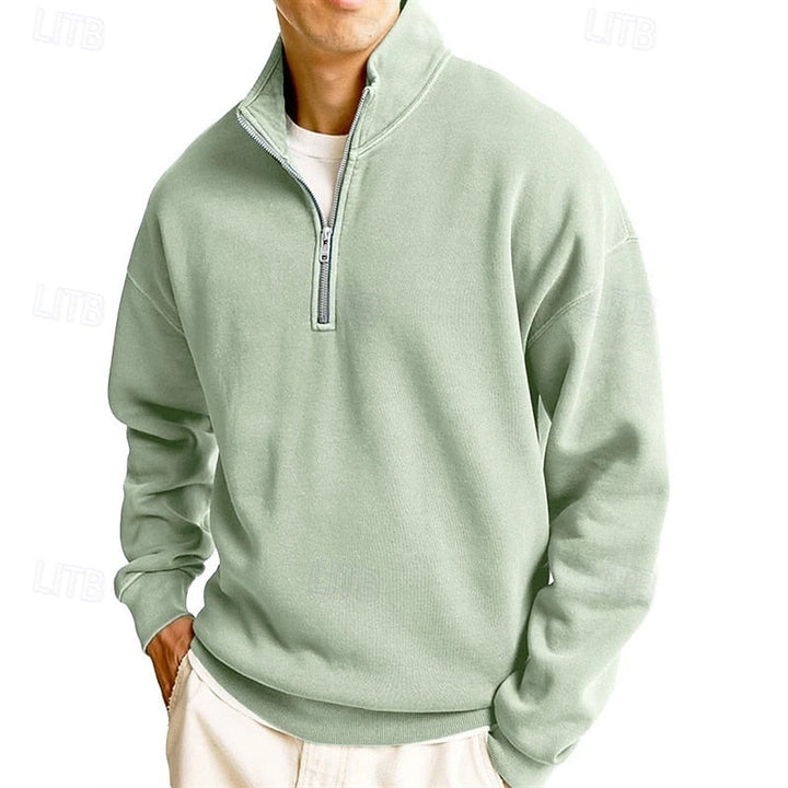 Med kvartsdragkedja sweatshirt