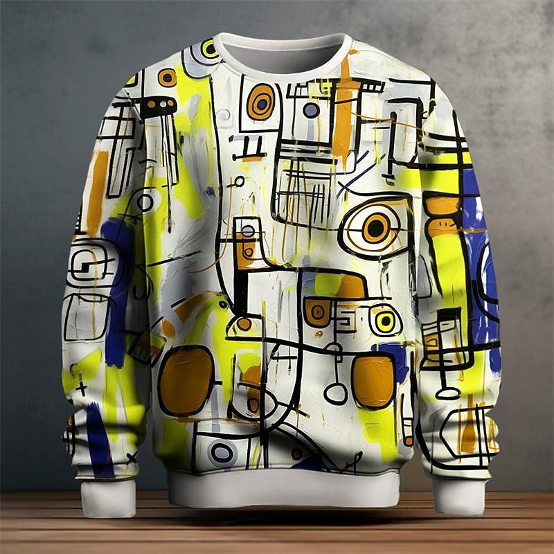 Konstfull rundhalsad sweatshirt