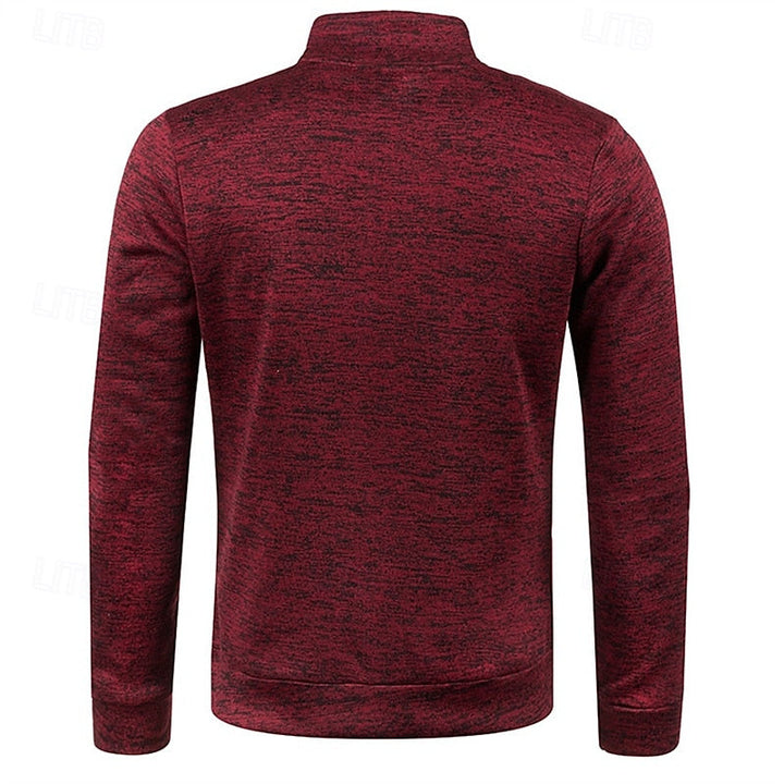 Med kvartsdragkedja strukturerad pullover tröja