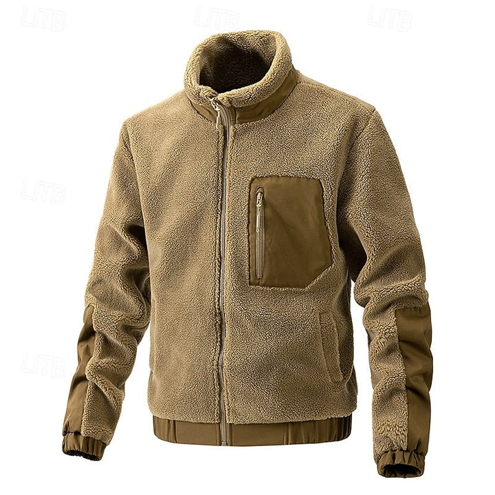 Mysig med hel dragkedja fleece jacka