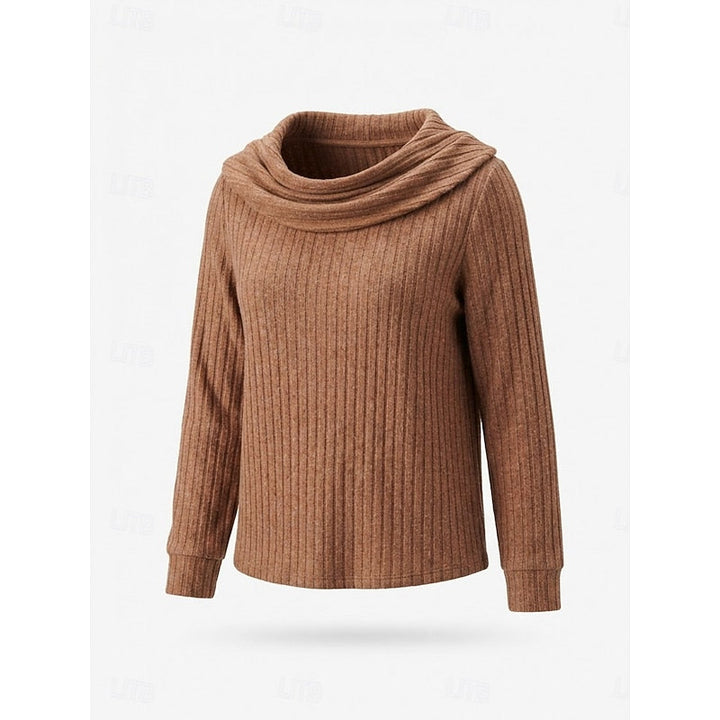 Cowl-hals ribbstickad topp