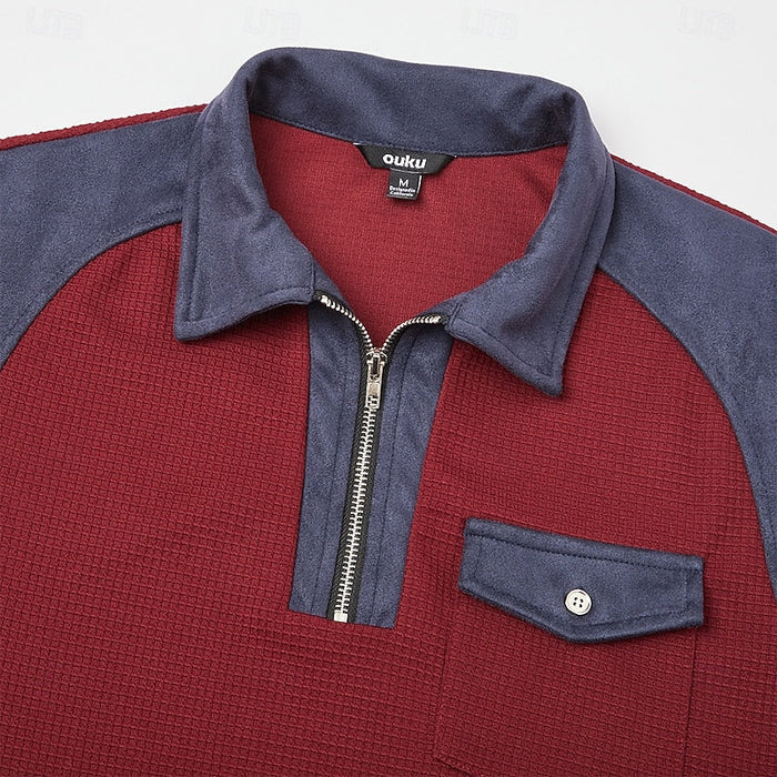 Med kvartsdragkedja strukturerad pullover