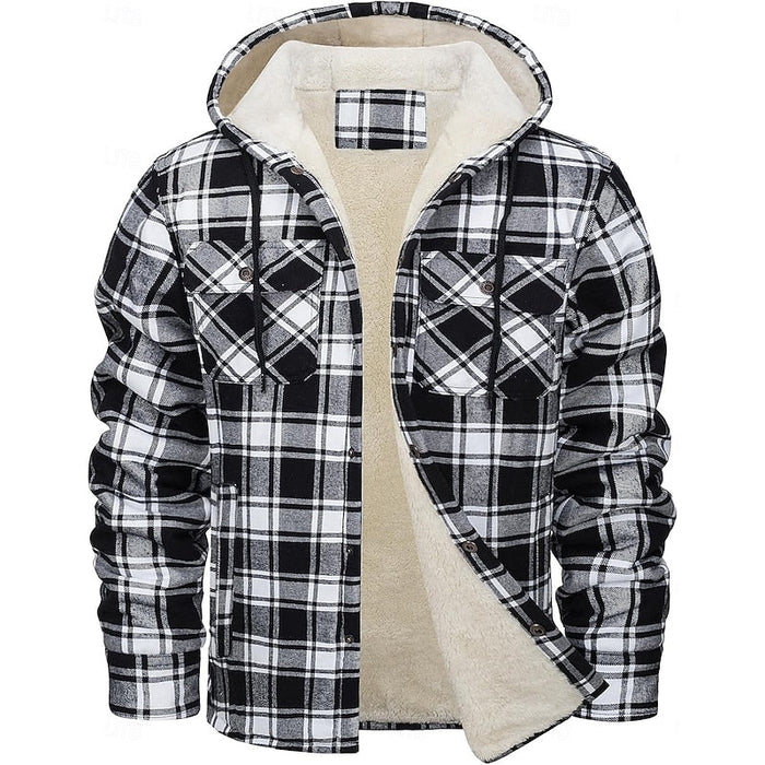 Med huva rutig overshirt