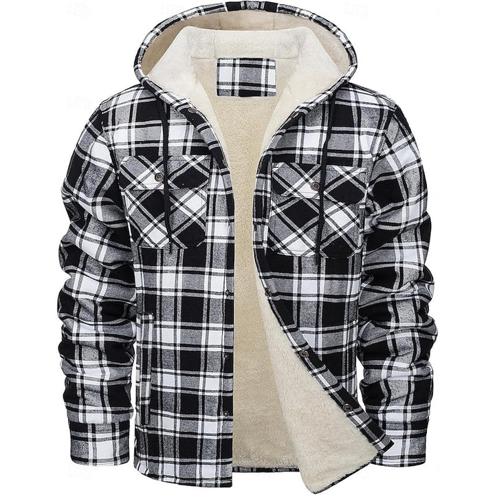 Med huva rutig overshirt